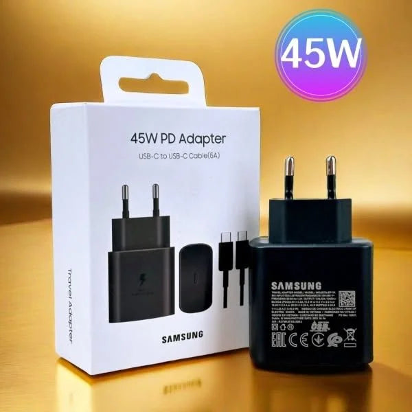 Samsung 45W PD Power Adapter USB-C (2Pin/3Pin) with 8 Amp Cable