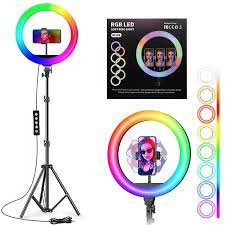 MJ36 RGB LED Soft Ring Light 36cm / 14" — 15-16 Color Modes, 10 Brightness Levels, USB Powered, Phone Clip - Image 3