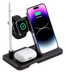 XO WX033 4-in-1 15W Foldable Wireless Charging Station (Smartphone + Apple Watch + AirPods + Pencil / Stylus)