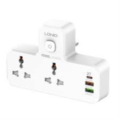 LDNIO SC2311 Portable Extension Power Socket – 2 AC Outlets + PD + QC + Auto-ID USB Ports + Night Lamp